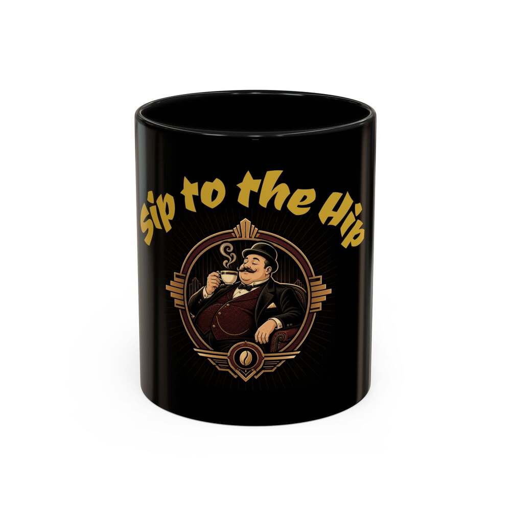 Sip to the Hip Black Accent Coffee Mug – Vintage (11/15oz)+